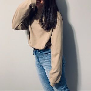 Tan long sleeve mock neck